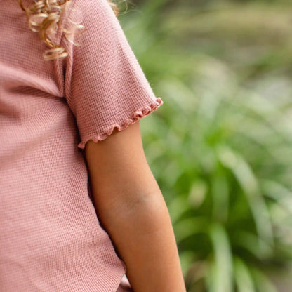 Waffle Tee & Flare Pants Set