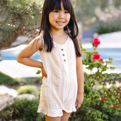Pacific Stripe Organic Girl Romper