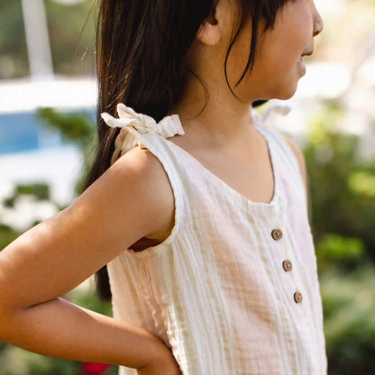 Pacific Stripe Organic Girl Romper