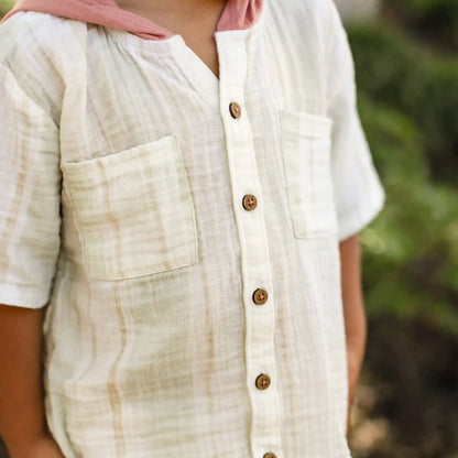 Pacific Stripe Hooded Shirt & Shorts Set