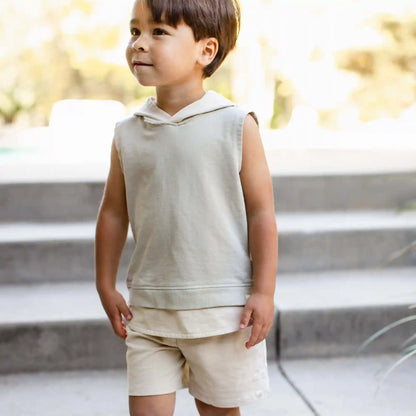 Acid Wash Sleeveless Sweatshirt & Pants Set