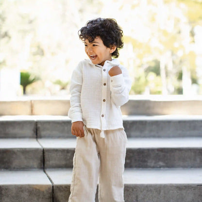 Button Down Boy Shirt & Pants Set