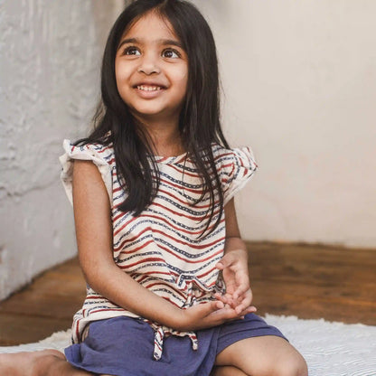 Festive Pattern Girl Tee & Shorts Set