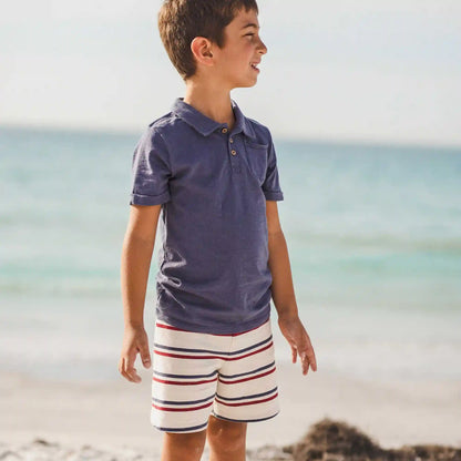USA Stripe Polo Shirt & Shorts Set