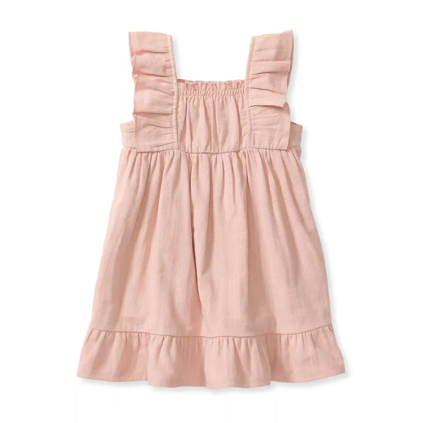 Check Gauze Organic Pink Dress
