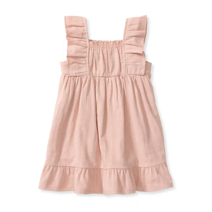 Check Gauze Organic Pink Dress