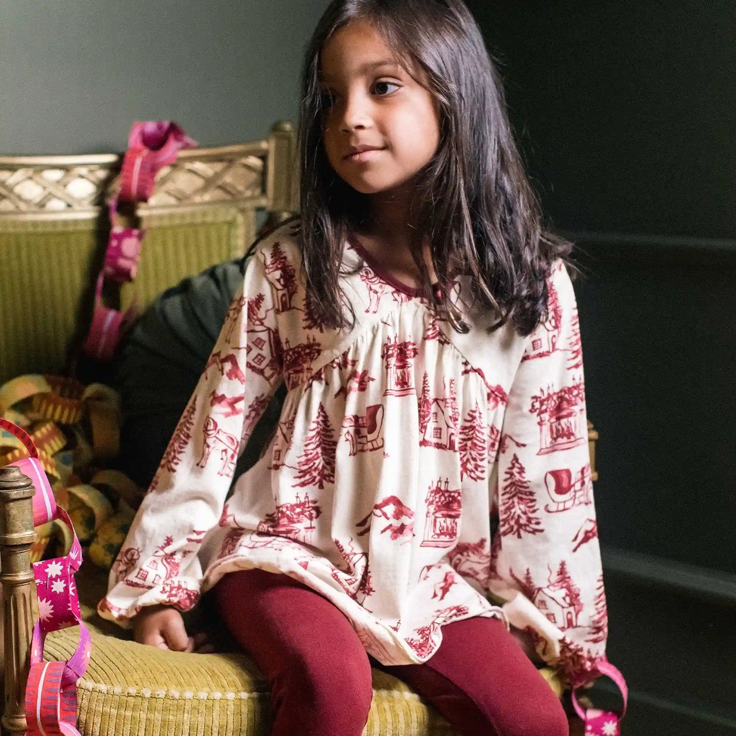 Vintage Christmas Tunic and Pants Set