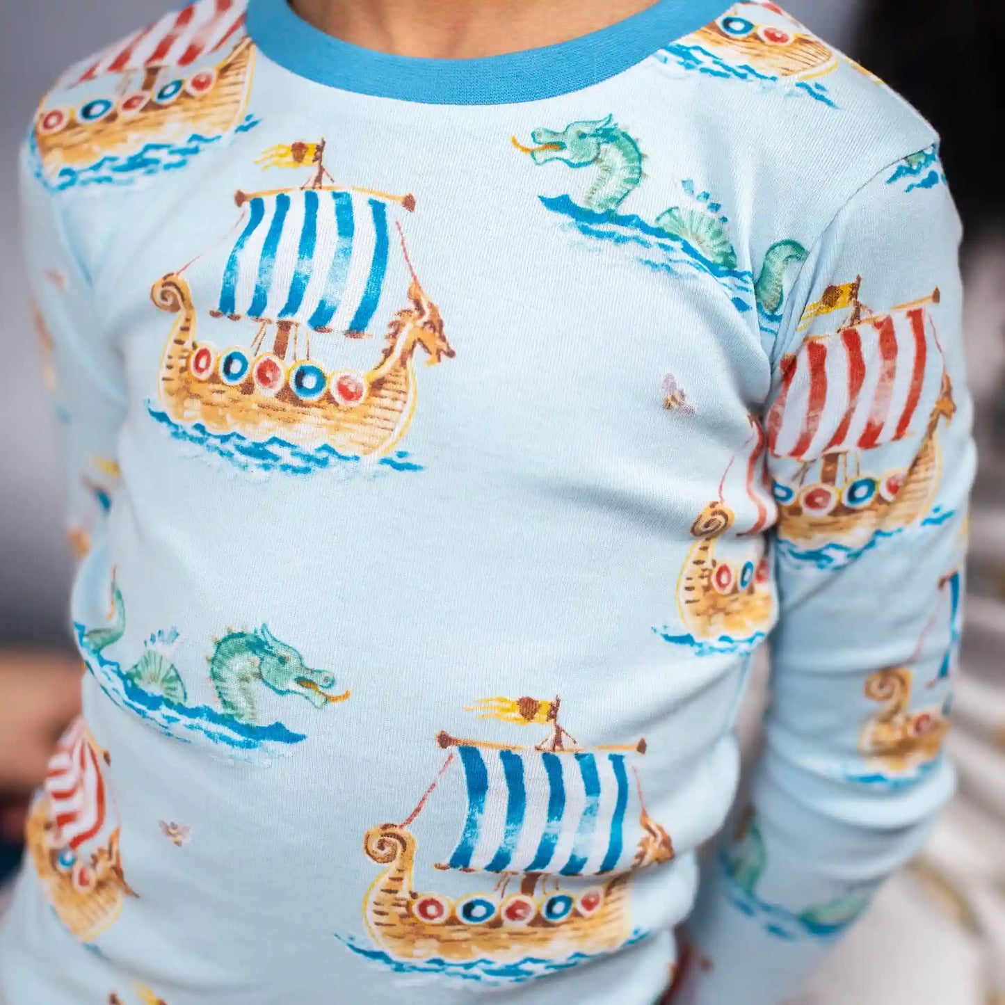 Nordic Hero & Viking Ships Organic Cotton Two-Piece Pajamas 2 Pack