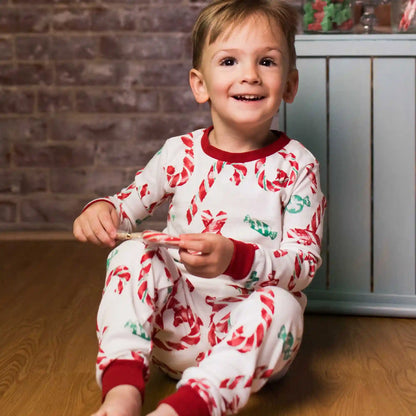 Candy Cane Love Organic Cotton Two-Piece Pajamas
