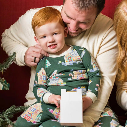 Gingerbread Houses Family Matching Organic Cotton Men's PJ Set
