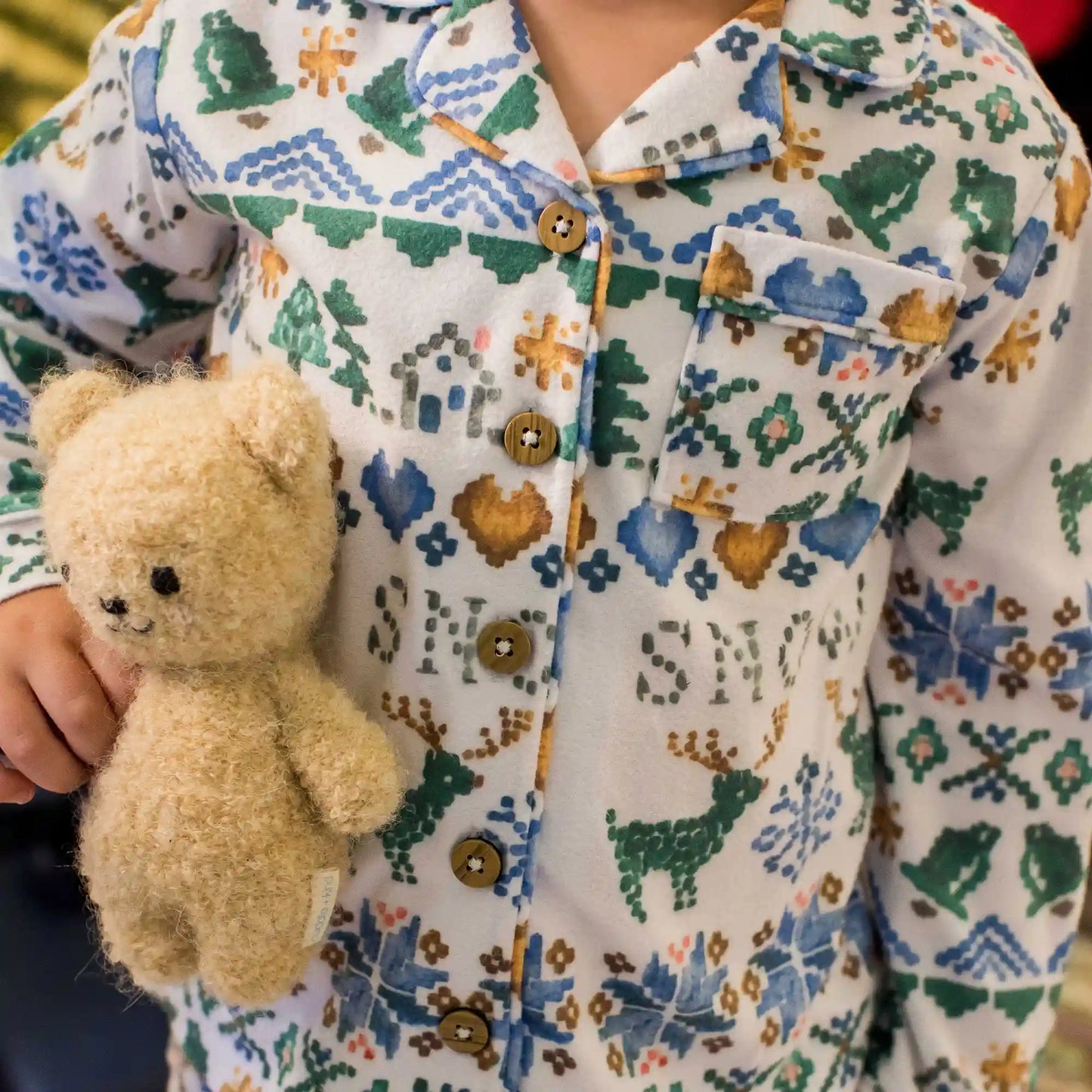 Let It Snow Flannel Family Matching Kids Pajama Set