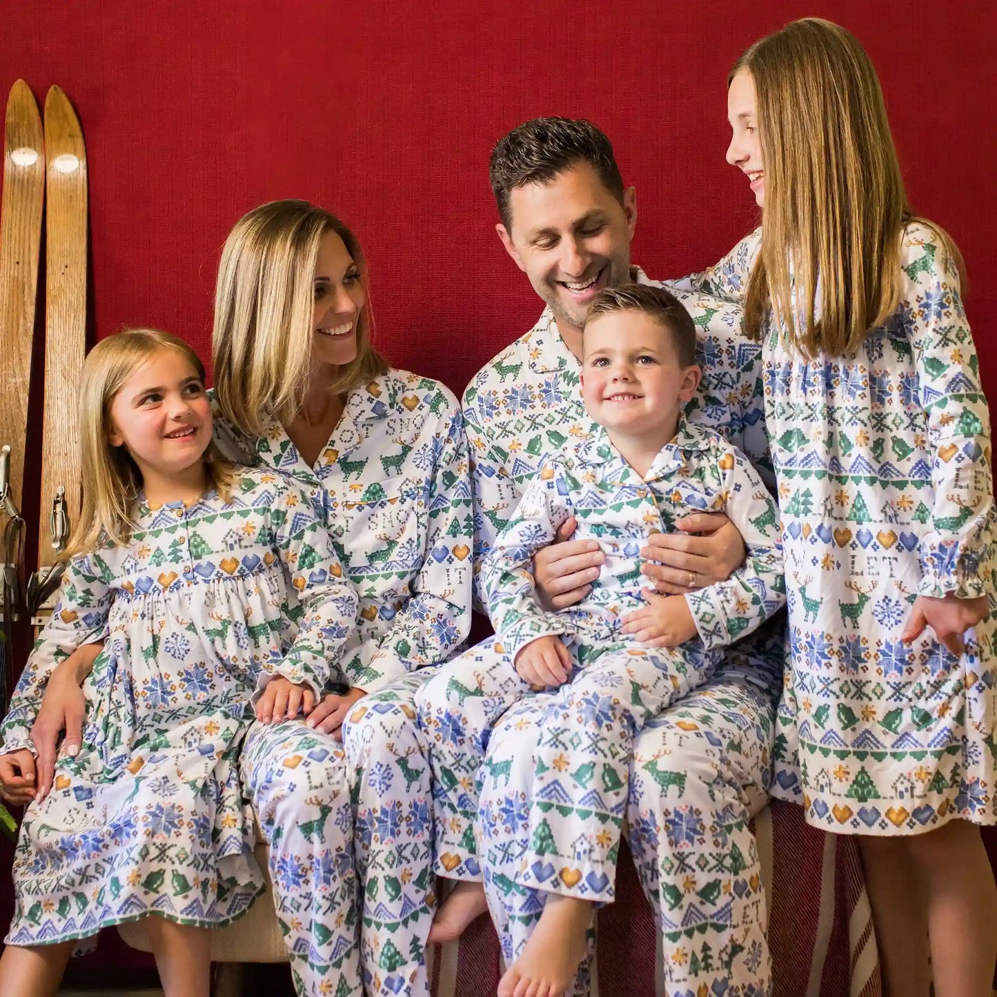Let It Snow Flannel Family Matching Kids Nightgown