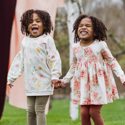 Wild Floral Organic Girl Sweatshirt Set