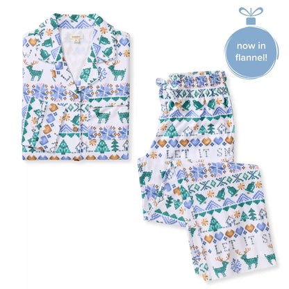 Let It Snow Flannel Family Matching Women's Pajama Set