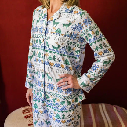 Let It Snow Flannel Family Matching Women's Pajama Set