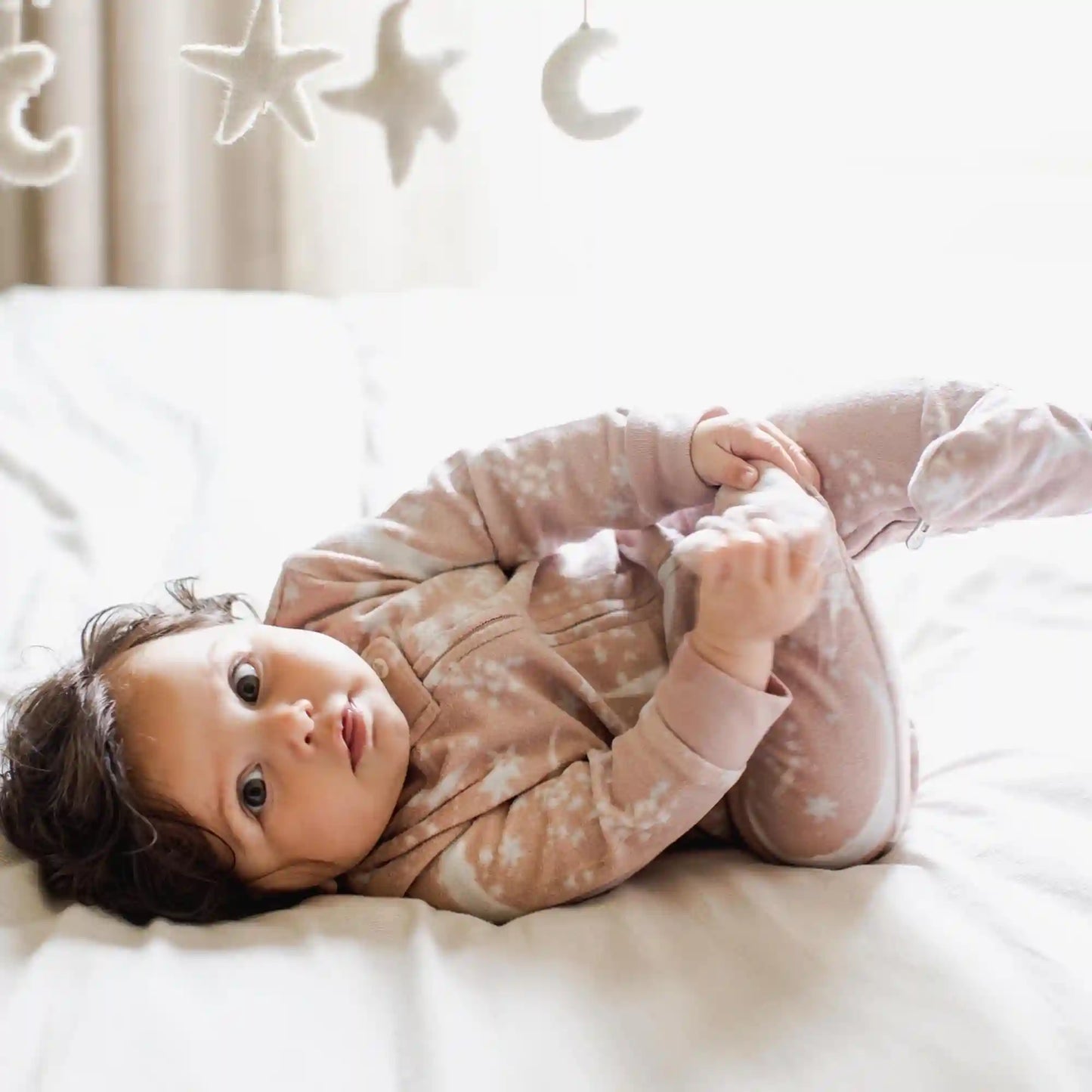 Celestial Moon polarbee™ Repreve® Microfleece Pajamas - Organic Rose
