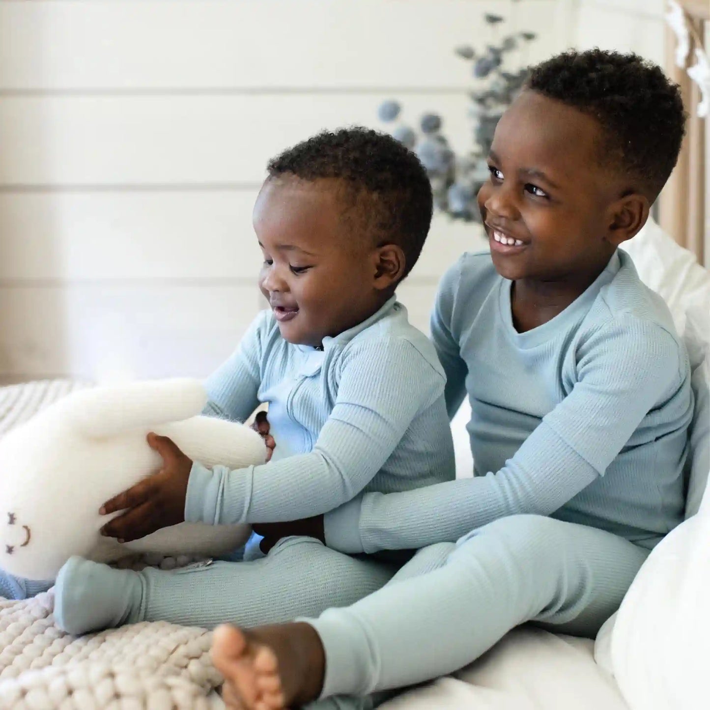 Honeysoft™ Mommy & Me Matching Thermal Lyocell Pajamas - Mountain Blue