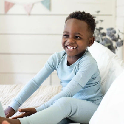 Honeysoft™ Mommy & Me Matching Thermal Lyocell Pajamas - Mountain Blue