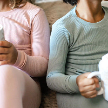 Honeysoft™ Mommy & Me Matching Thermal Lyocell Pajamas - Mountain Blue