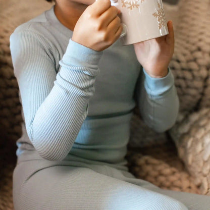 Honeysoft™ Mommy & Me Matching Thermal Lyocell Pajamas - Mountain Blue