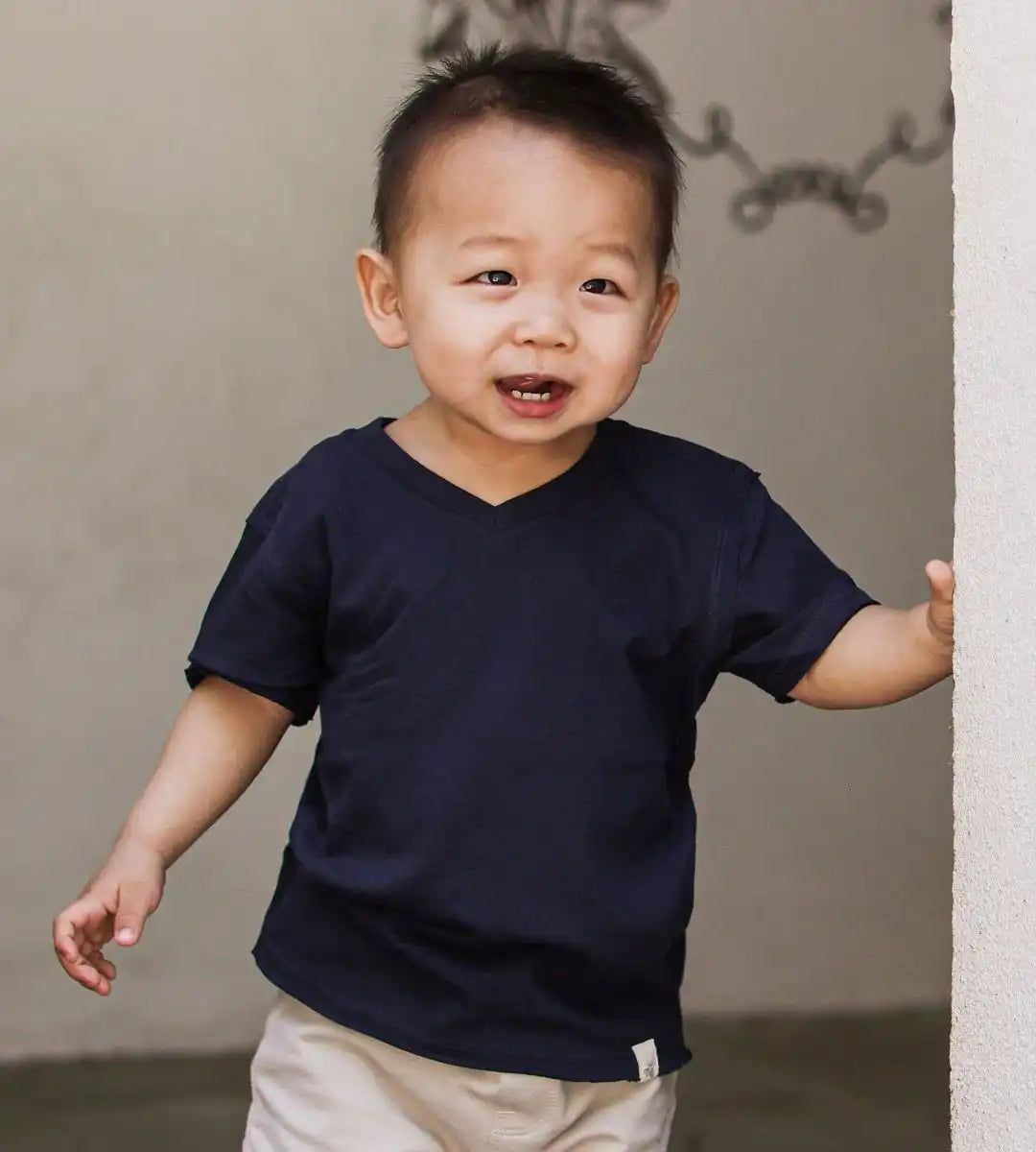 Short Sleeve Organic Cotton Baby V Neck Tees 3 Pack