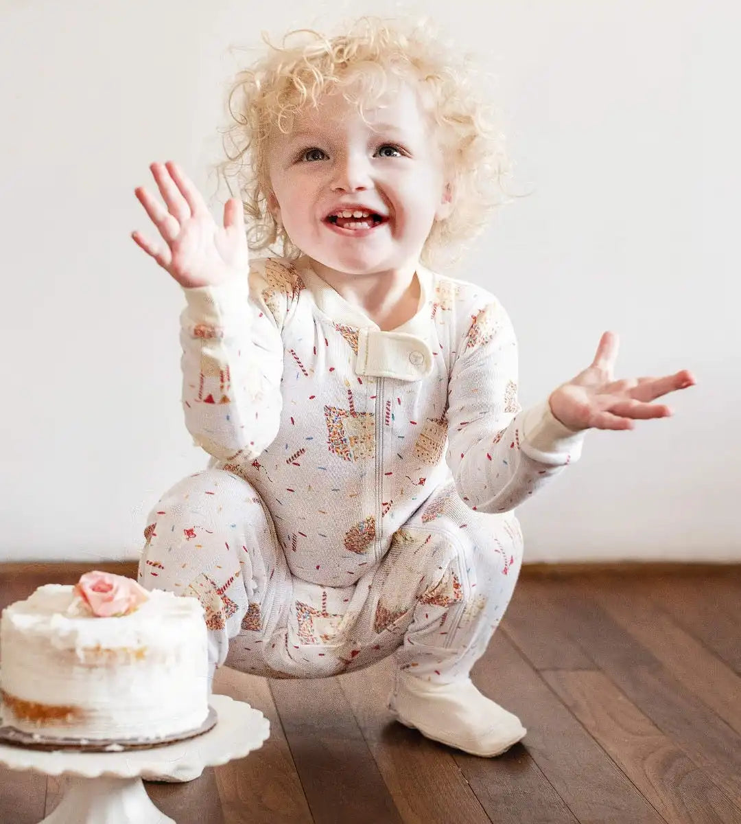 Birthday Cake Organic Cotton One-Piece Sleeper