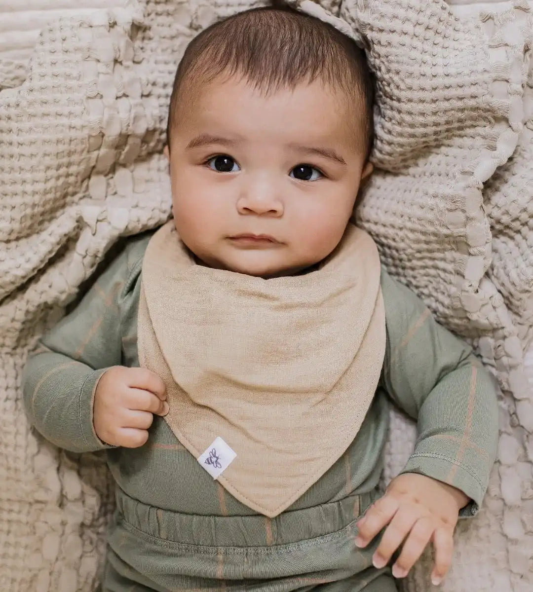 Organic Muslin Baby Bandana Bibs - Sea Foam Blue