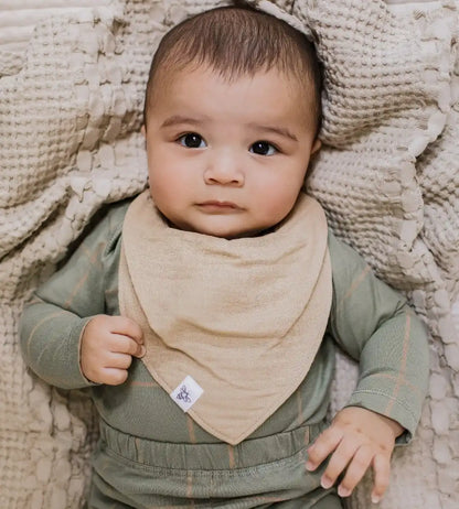 Organic Muslin Baby Bandana Bibs - Ash