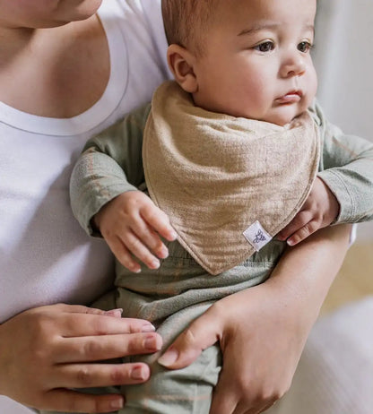 Organic Muslin Baby Bandana Bibs - Sea Foam Blue