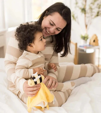 Mommy & Me Rugby Stripe Organic Cotton Pajamas - Oat