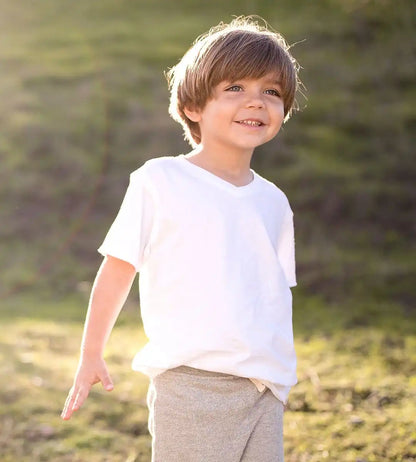 Short Sleeve Organic Cotton Toddler V Neck Tees 3 Pack