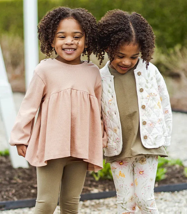 Wild Floral Organic Girl Leggings 2 Pack